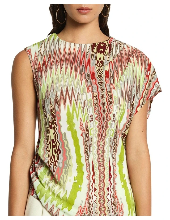 Phoenix Gathered Top in Print image 5