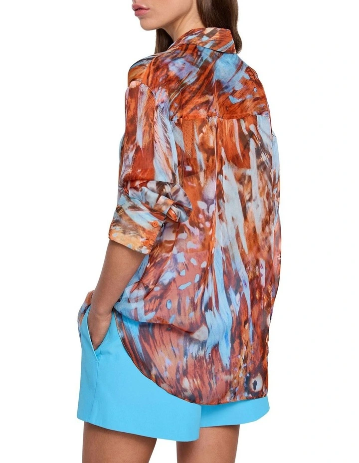 Intermix Chiffon Shirt in Print image 4