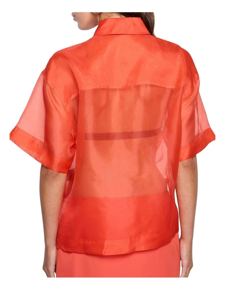 Camille Organza Shirt in Tangerine image 4