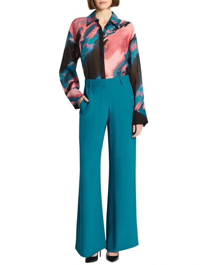 Artique Silk Chiffon Shirt in Print image 3