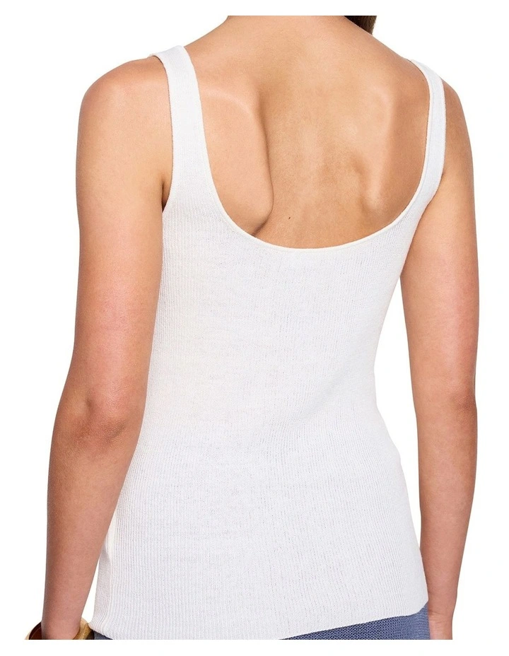 Levante Knit Cami in Ivory image 4