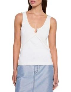 Perry Knit Tank in Simple White