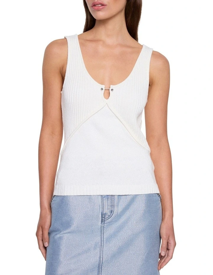 Perry Knit Tank in Simple White image 1
