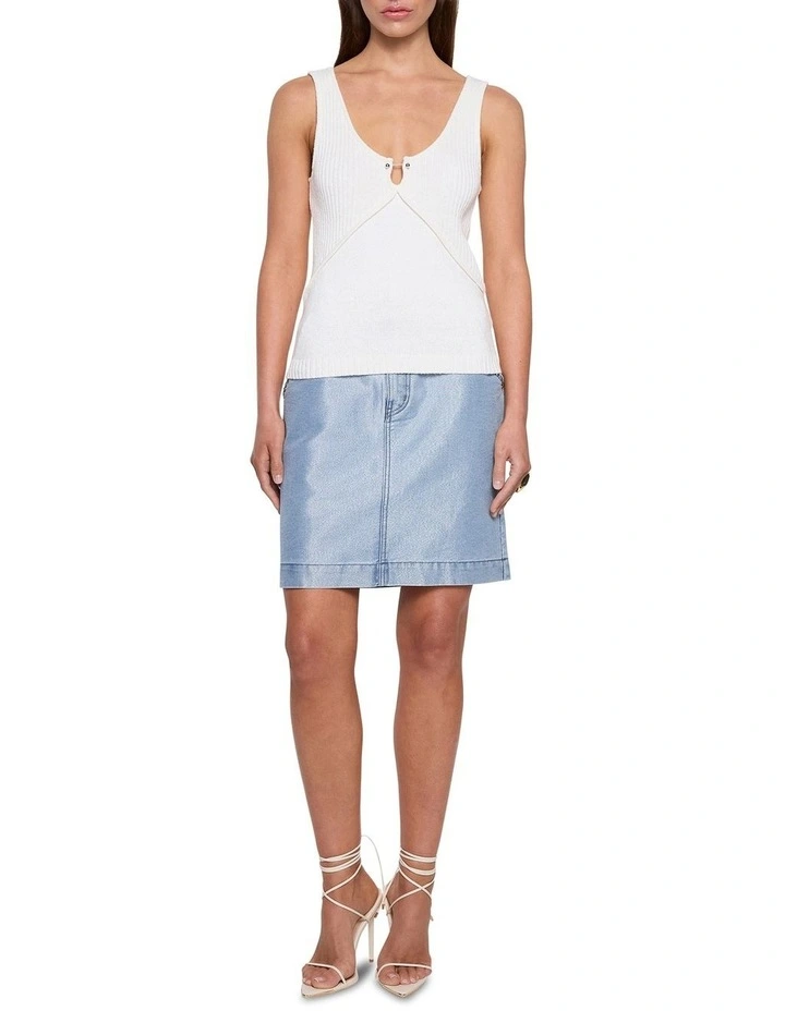 Perry Knit Tank in Simple White image 2