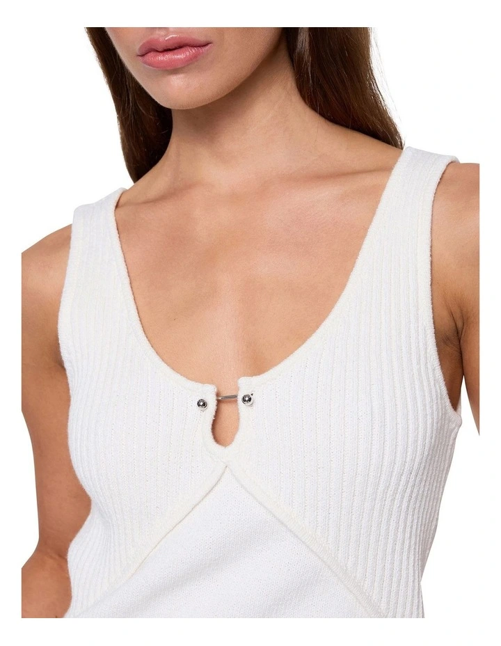 Perry Knit Tank in Simple White image 3
