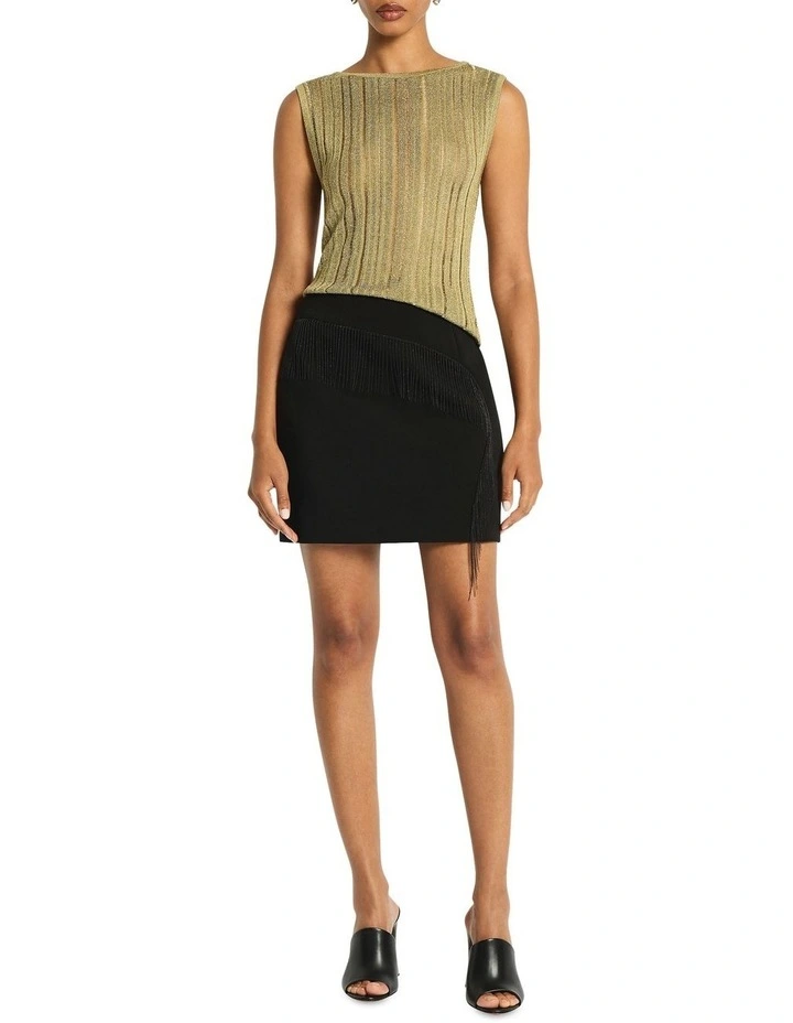 Raven Metallic Knit Tank in Brass image 1