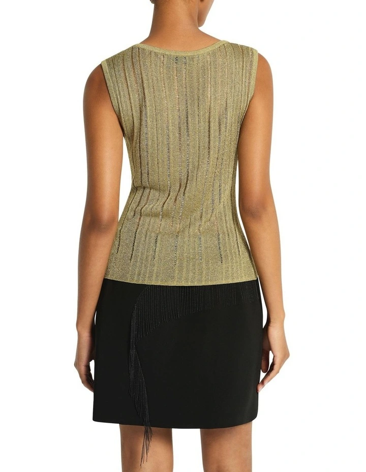 Raven Metallic Knit Tank in Brass image 3