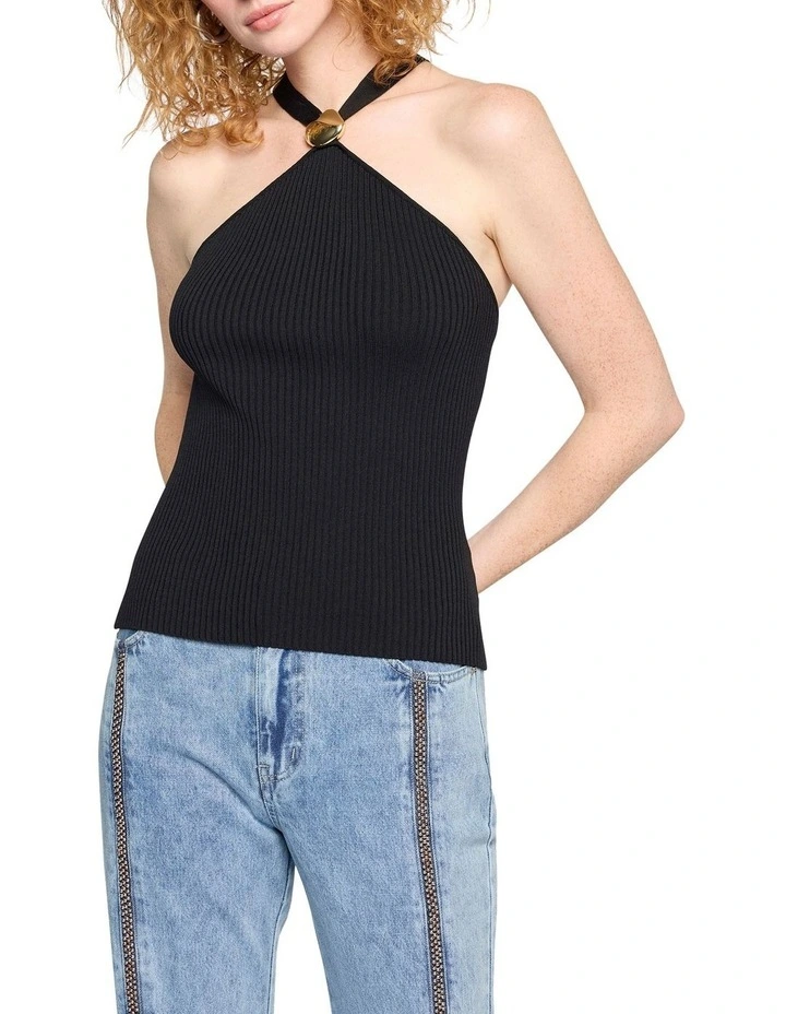 Dita Knit Tank With Hardware in Black image 1