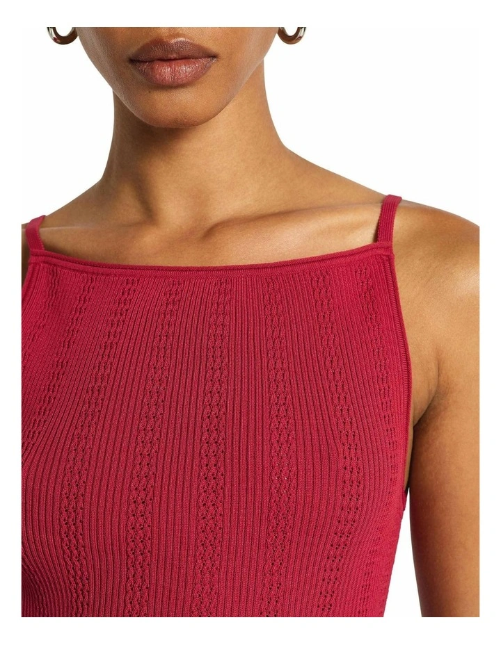 Dita Square Neck Knit Tank in Pomegranate image 4