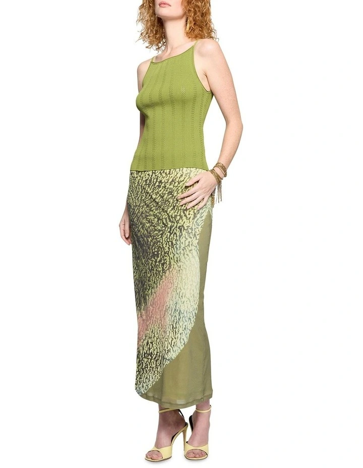 Dita Square Neck Knit Tank in Green Capsicum image 2