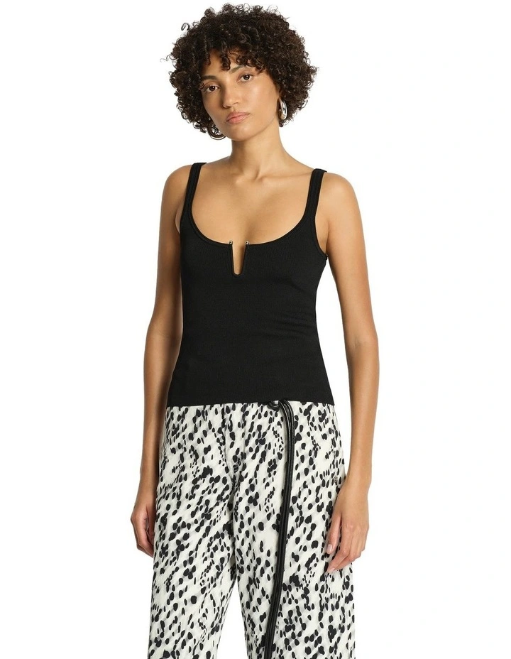 Felix Knit Tank in Black image 4