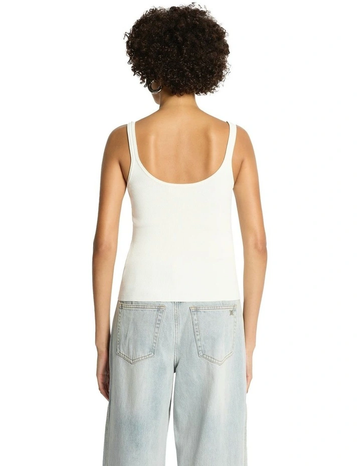 Felix Knit Tank in White image 2