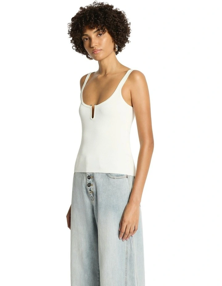Felix Knit Tank in White image 4