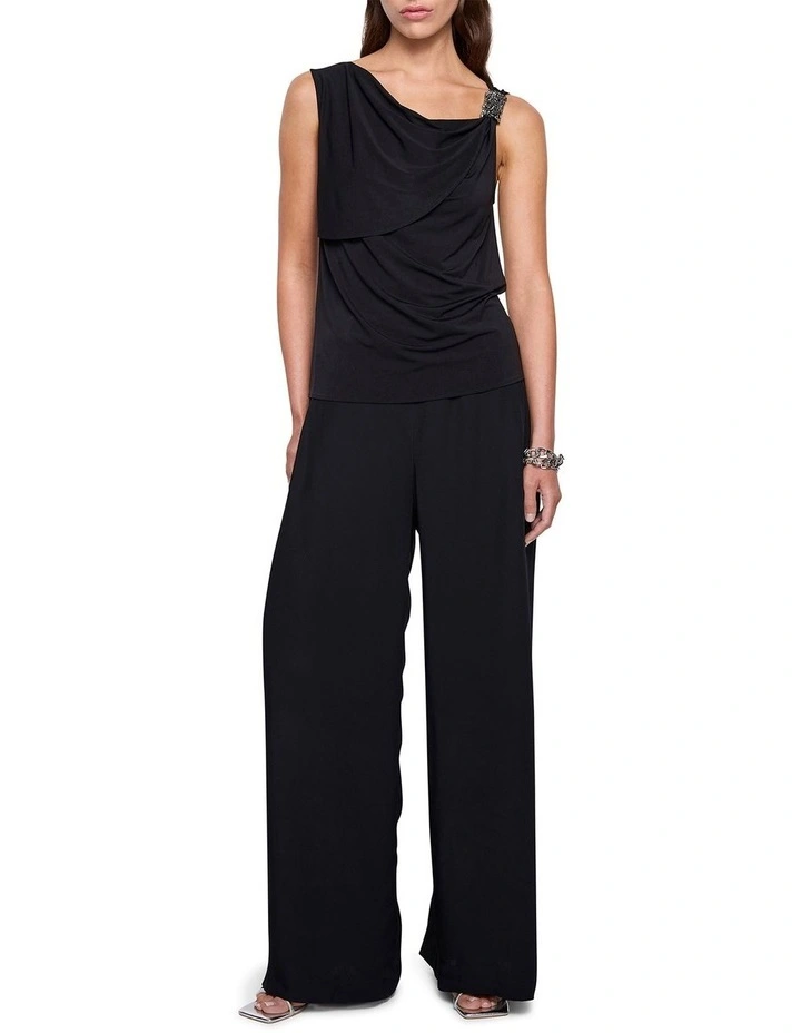 Material Girl Jersey Top in Black image 2