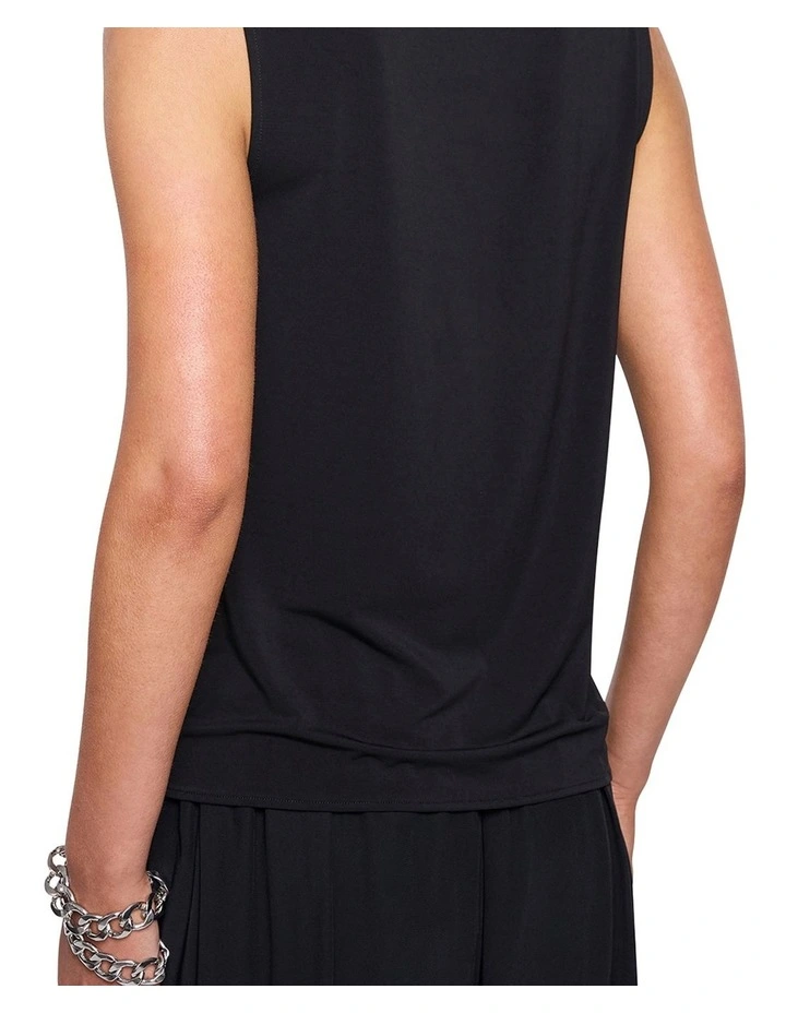 Material Girl Jersey Top in Black image 4