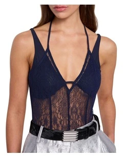 Amuse Lace Bodysuit in Navy