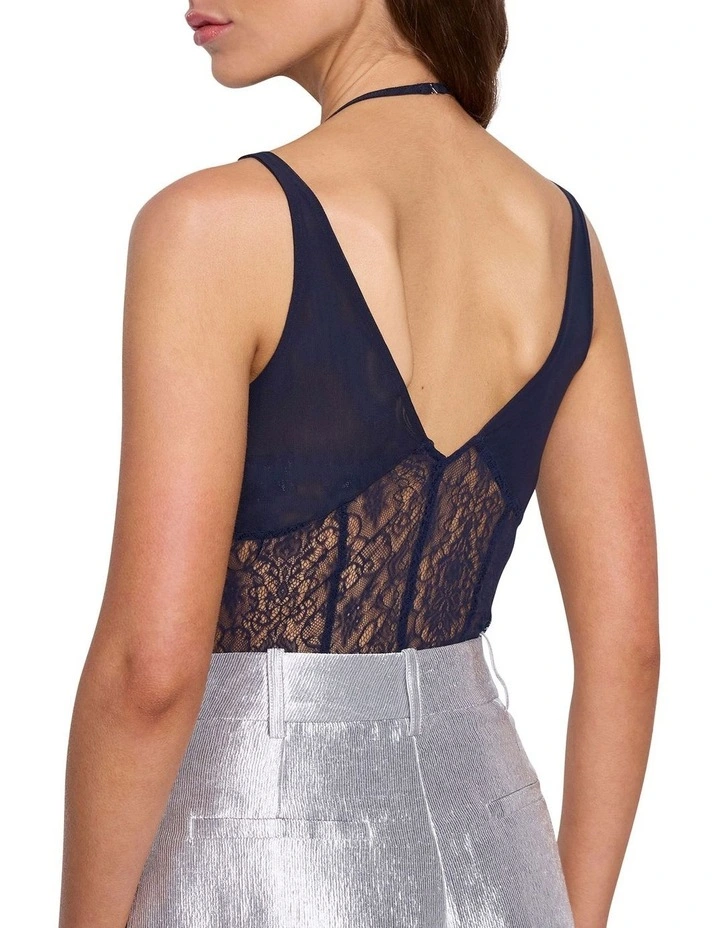 Amuse Lace Bodysuit in Navy image 4