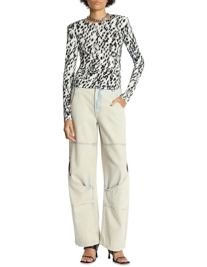 Dalmata Long Sleeve Top in Multi image 1