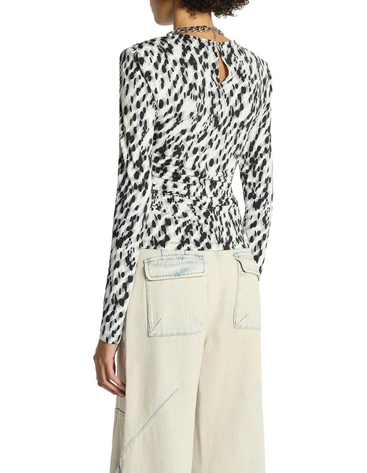 Dalmata Long Sleeve Top in Multi image 2