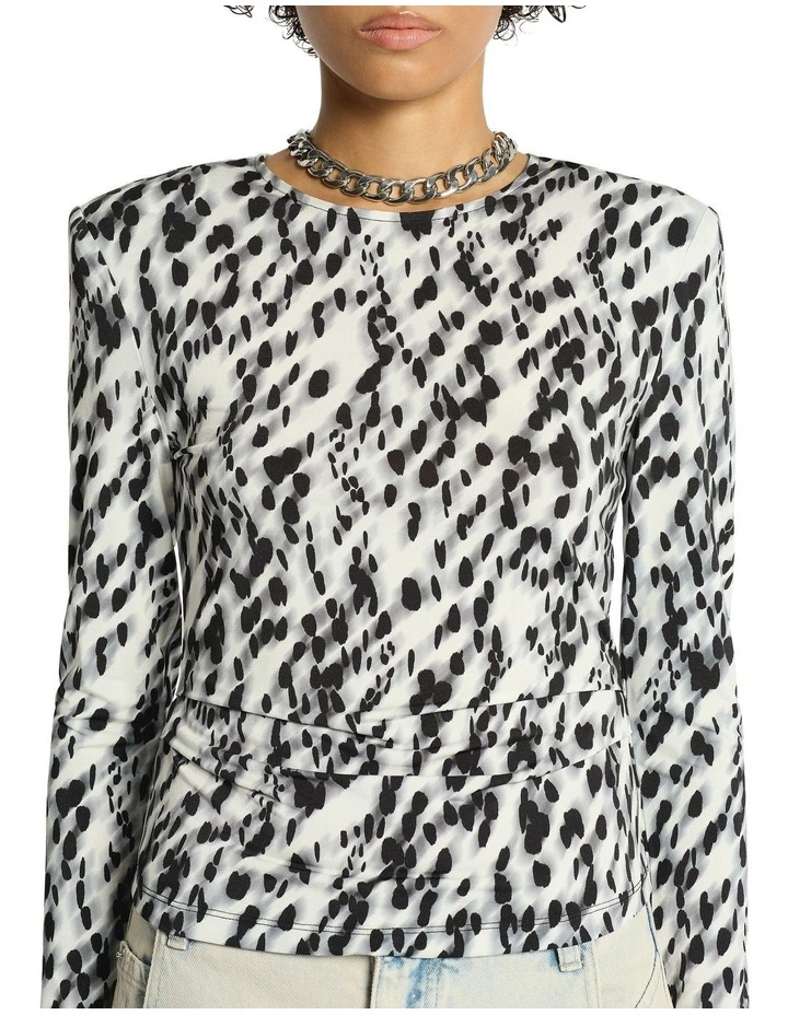 Dalmata Long Sleeve Top in Multi image 4