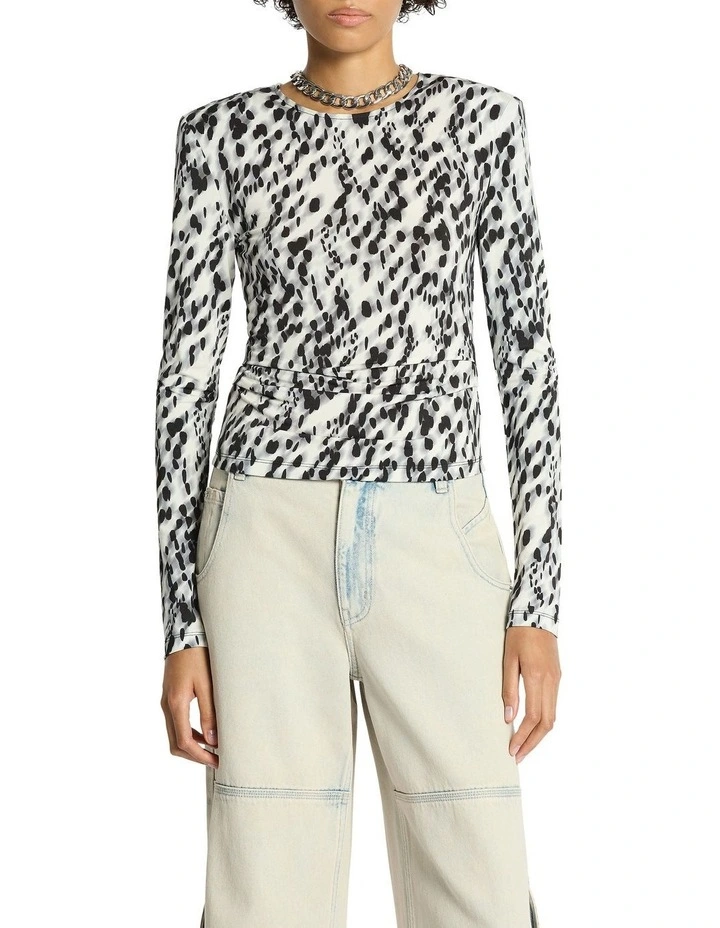 Dalmata Long Sleeve Top in Multi image 5