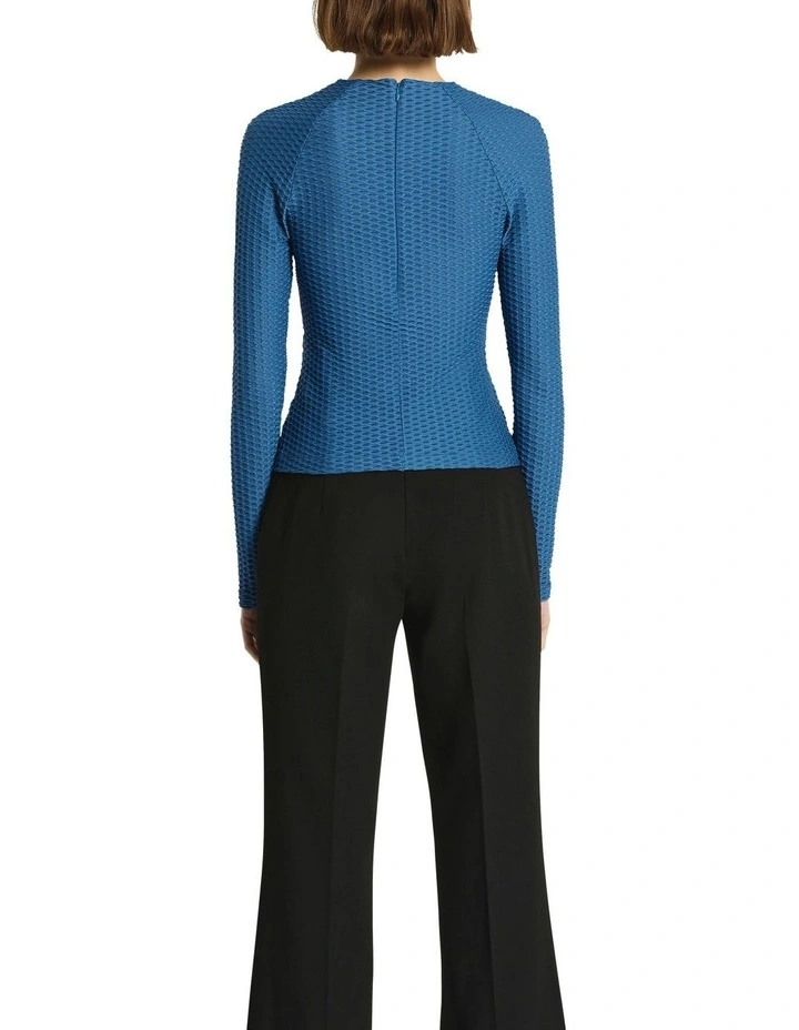 Atto Long Sleeve Top in Blue image 2