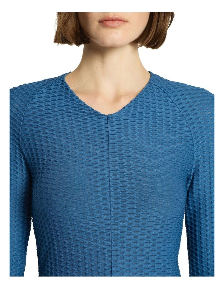 Atto Long Sleeve Top in Blue image 4