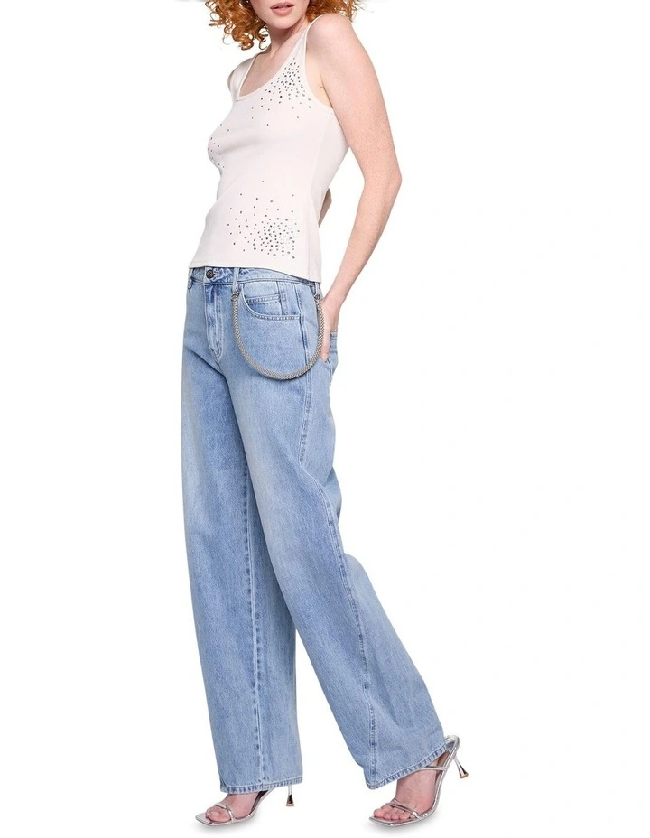 Moonlighting Embellished Tank in Ivory image 2