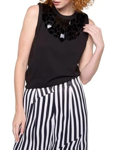 Mosaic Mirror Tank in Black