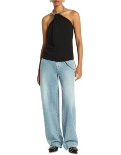 Monroe Halterneck Top in Black