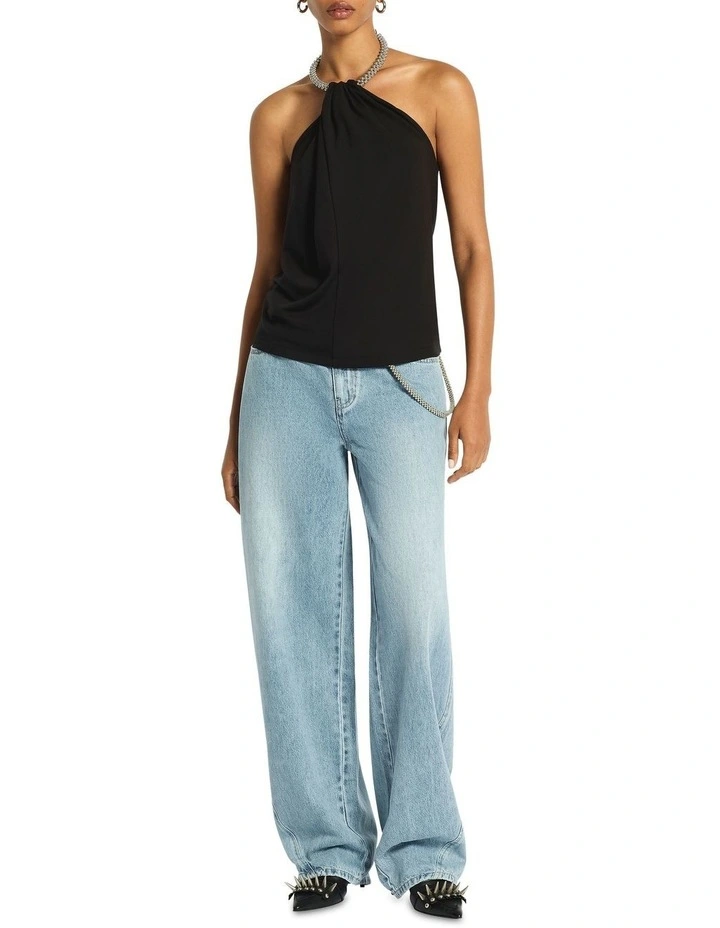 Monroe Halterneck Top in Black image 1