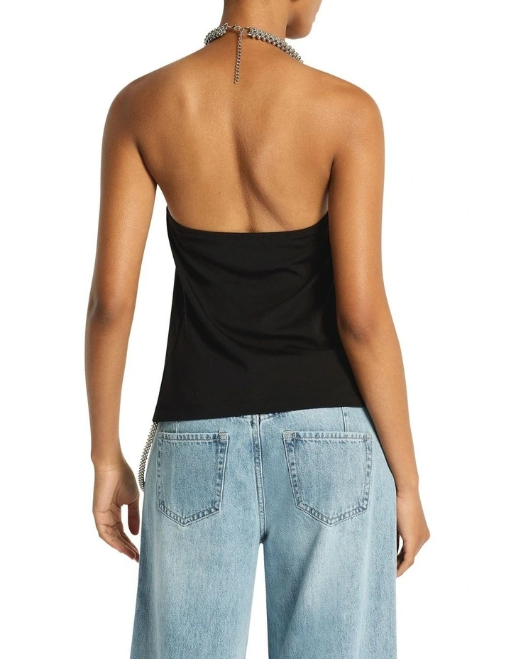 Monroe Halterneck Top in Black image 3