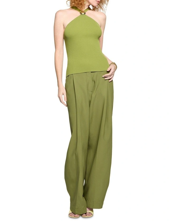 Dita Knit Tank With Hardware in Green Capsicum image 2