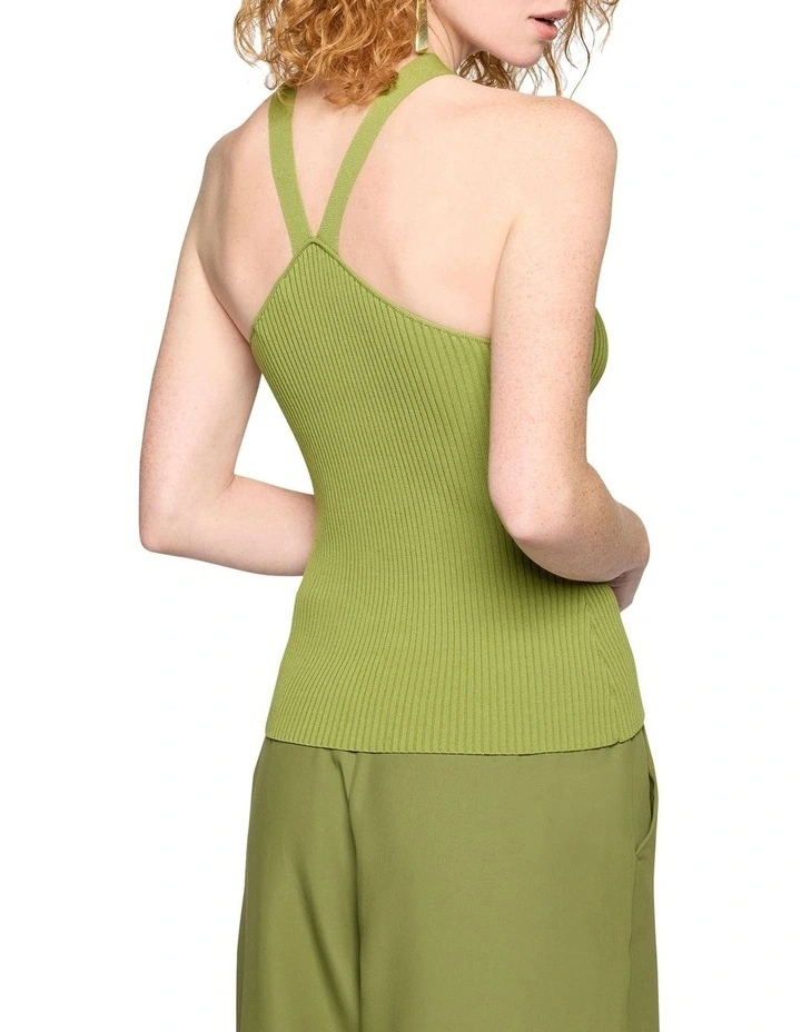 Dita Knit Tank With Hardware in Green Capsicum image 4