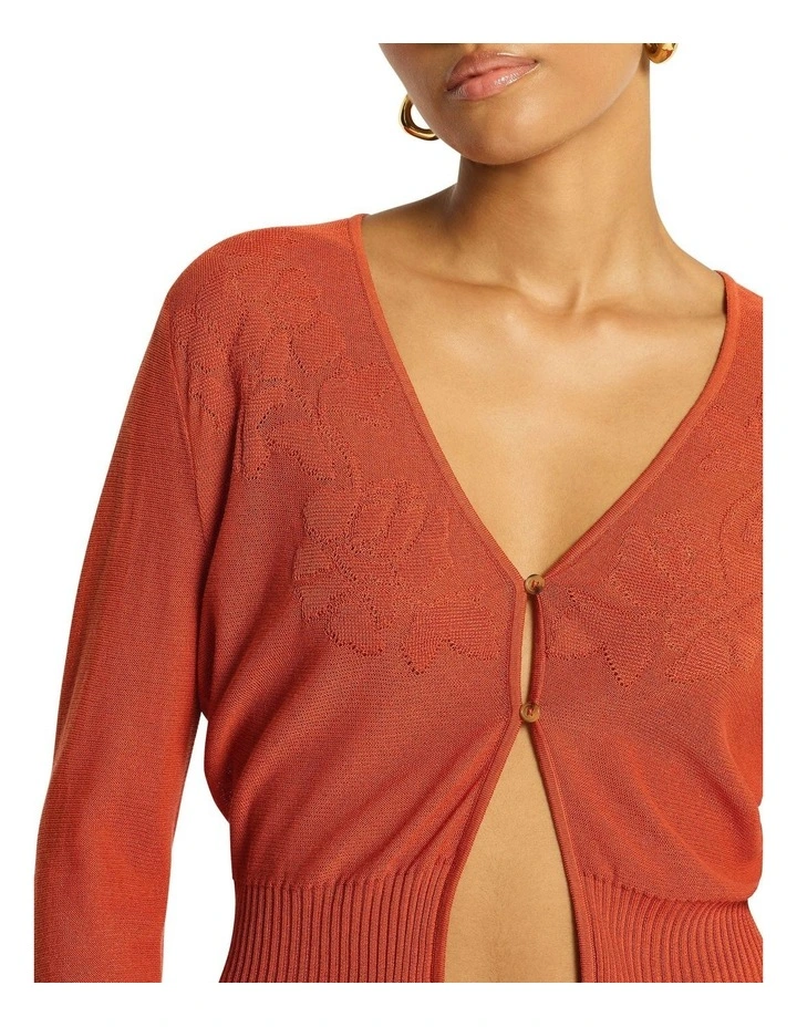 Amber Sands Knit Cardigan in Apricot image 3
