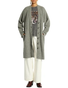 Halo Knit Cardigan in Mid Grey