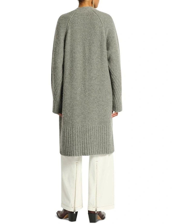 Halo Knit Cardigan in Mid Grey image 2