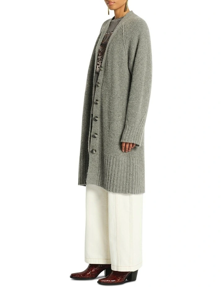 Halo Knit Cardigan in Mid Grey image 3