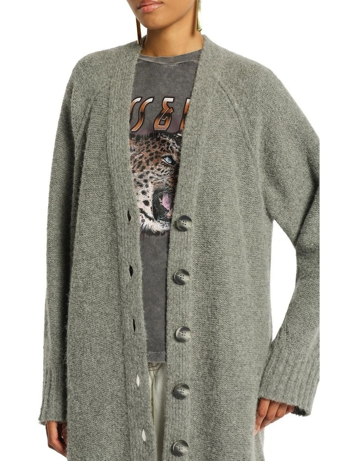 Halo Knit Cardigan in Mid Grey image 4