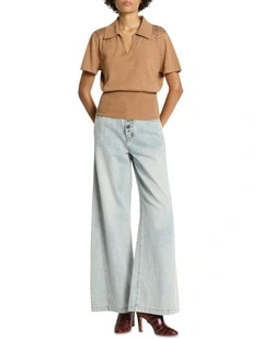 Lexi Embellished Knit Top in Acorn