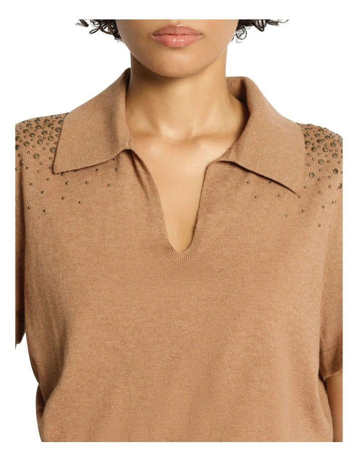 Lexi Embellished Knit Top in Acorn image 3