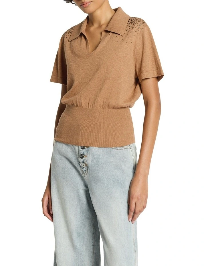 Lexi Embellished Knit Top in Acorn image 4