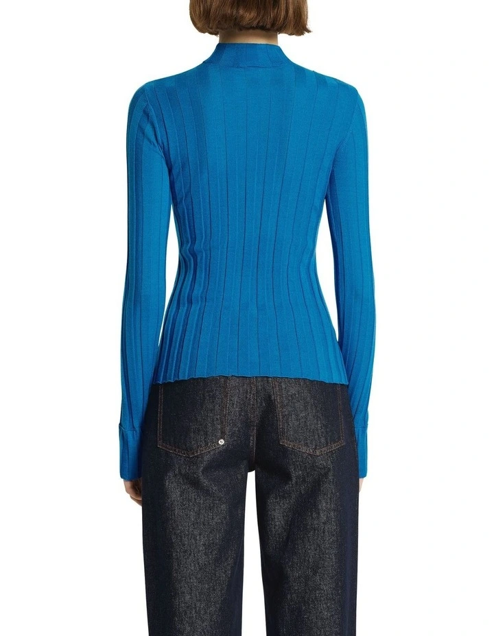 Moderne Wool Knit Rib Top in Atlantic image 2
