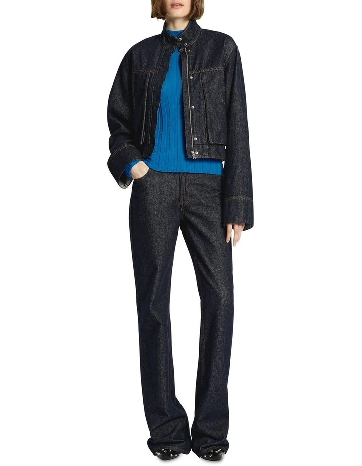 Moderne Wool Knit Rib Top in Atlantic image 3