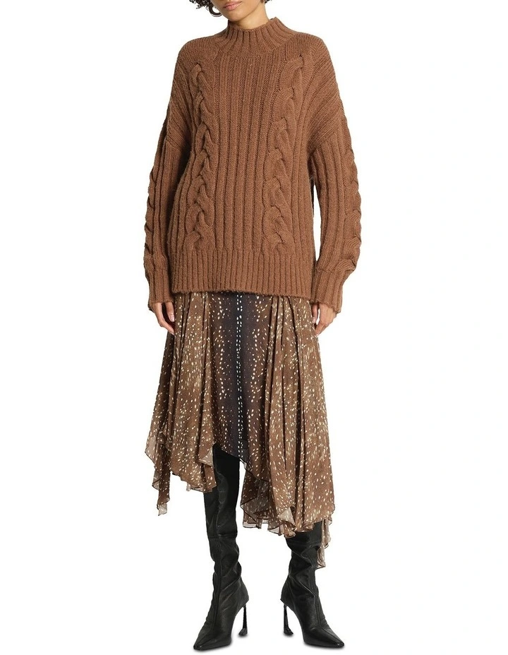 Juniper Cable Knit Jumper in Acorn image 1