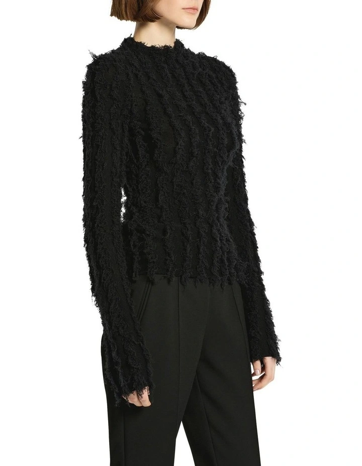 Birds Of A Feather Knit Top in Black image 3