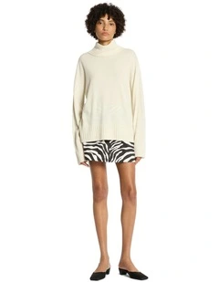 Lucillian Roll Neck Jumper in Eggshell