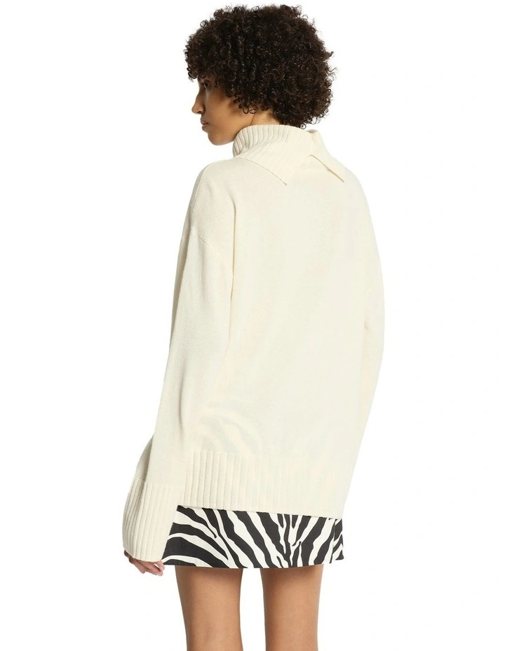 Lucillian Roll Neck Jumper in Eggshell image 2