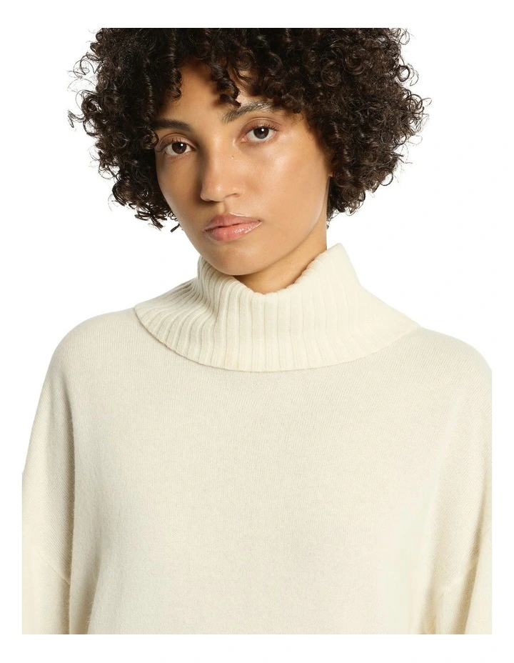 Lucillian Roll Neck Jumper in Eggshell image 3