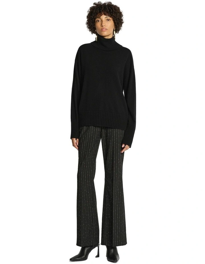 Lucillian Roll Neck Jumper in Black image 1